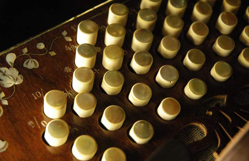 Knöpfe an einem AA Bandoneon