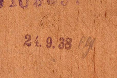 Datumsstempel an einem Bandoneon